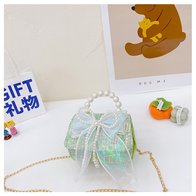 可爱女童斜挎包小香风时尚儿童手提斜背包包公主淑女珍珠包单肩包详情105