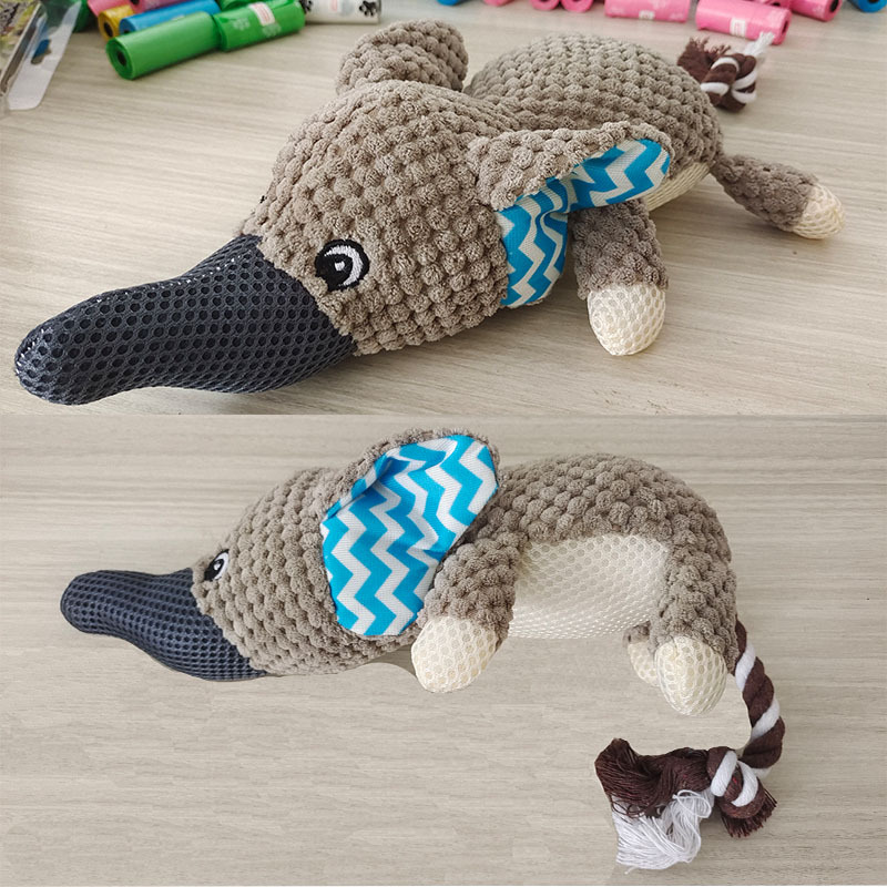 工厂跨境货宠物磨牙洁齿发声耐咬吱吱叫毛绒玩具狗狗解闷卡通玩具详情11