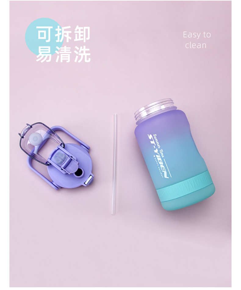 Yiben Chunxiang Space Cup, a creative double-mouthed, personalized gradient water cup, is a portable large-capacity plastic cup for outdoor sports pic 8