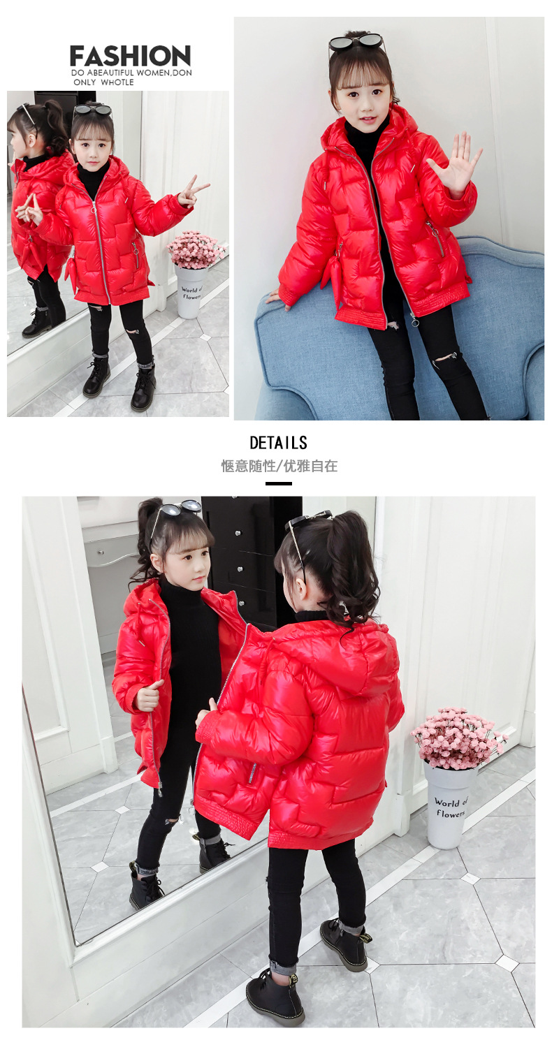 2022 New style of winter cotton-padded clothes for girls: Stylish and casual cotton-padded clothes for little girls, thickened Korean version for big kids to wear outside in winter pic 12