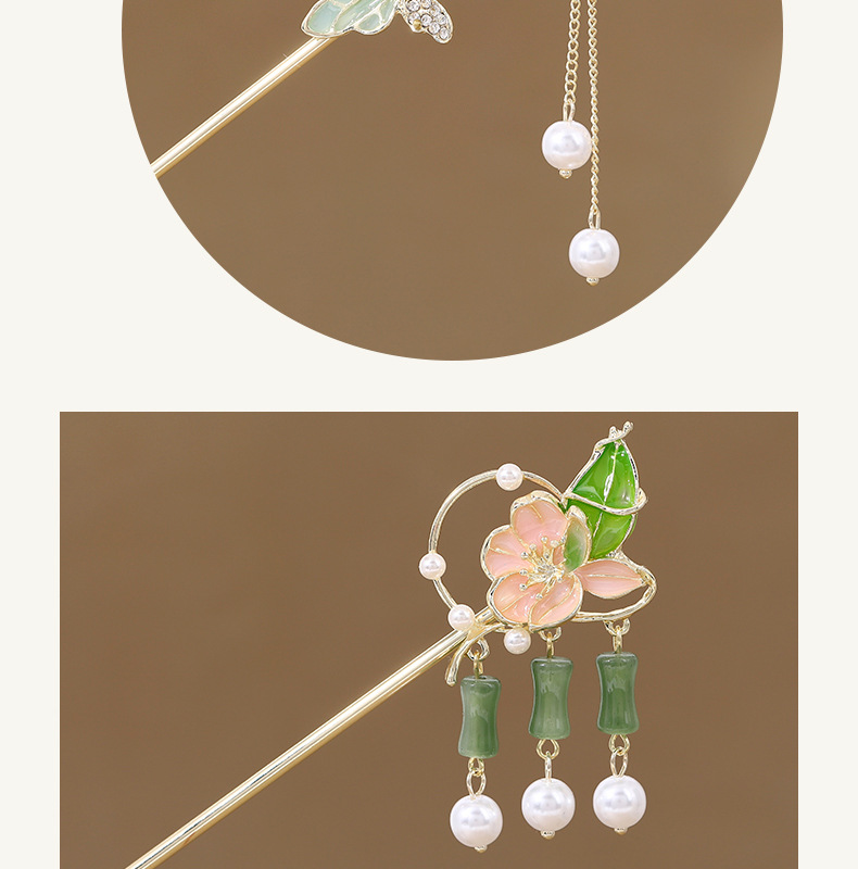 Ancient-style hairpins, tassels, flower hairpins, high-end updo, Chinese cheongsam accessories, ancient-style hair tie accessories for women pic 7