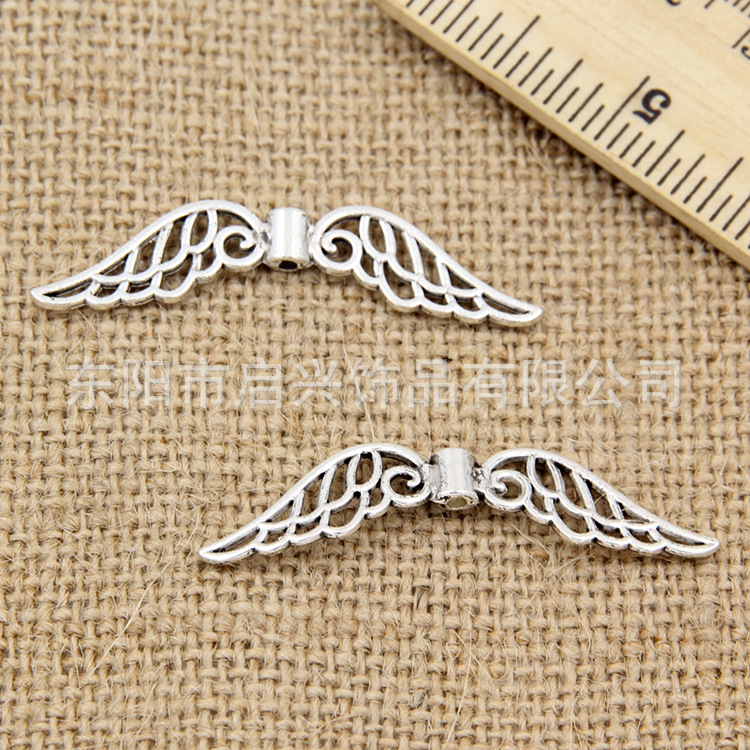 DIY jewelry accessory manufacturer wholesale imitation silver alloy angel wings pic 4