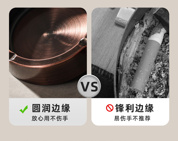 不锈钢烟灰缸加厚反边烟灰缸店餐厅烟碟网咖网吧圆形烟灰缸详情6