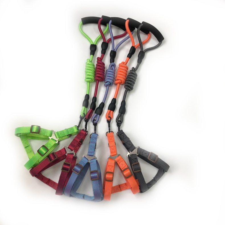 Aishangchong pet leash chest and back strap, seven-color solid color cat and dog round rope, dog leash chain, anti-impact and explosion-proof pic 9