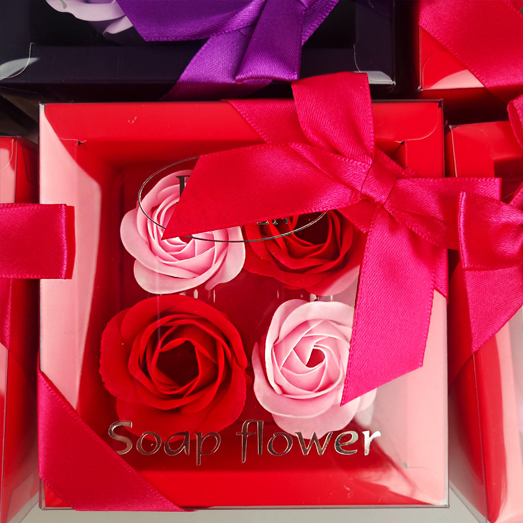 4朵玫瑰香皂花套装 七夕情人节公司活动促销礼品礼物生日跨境礼品详情25