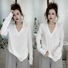 轻薄亲肤V领波点设计感遮肉显瘦打底短袖T恤女夏季新品百搭上衣潮详情27