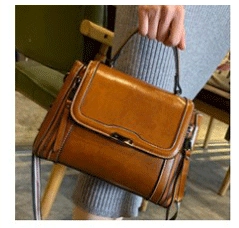 双肩包女2022新款真皮女包时尚油蜡牛皮双肩背包高级感女士背包详情20