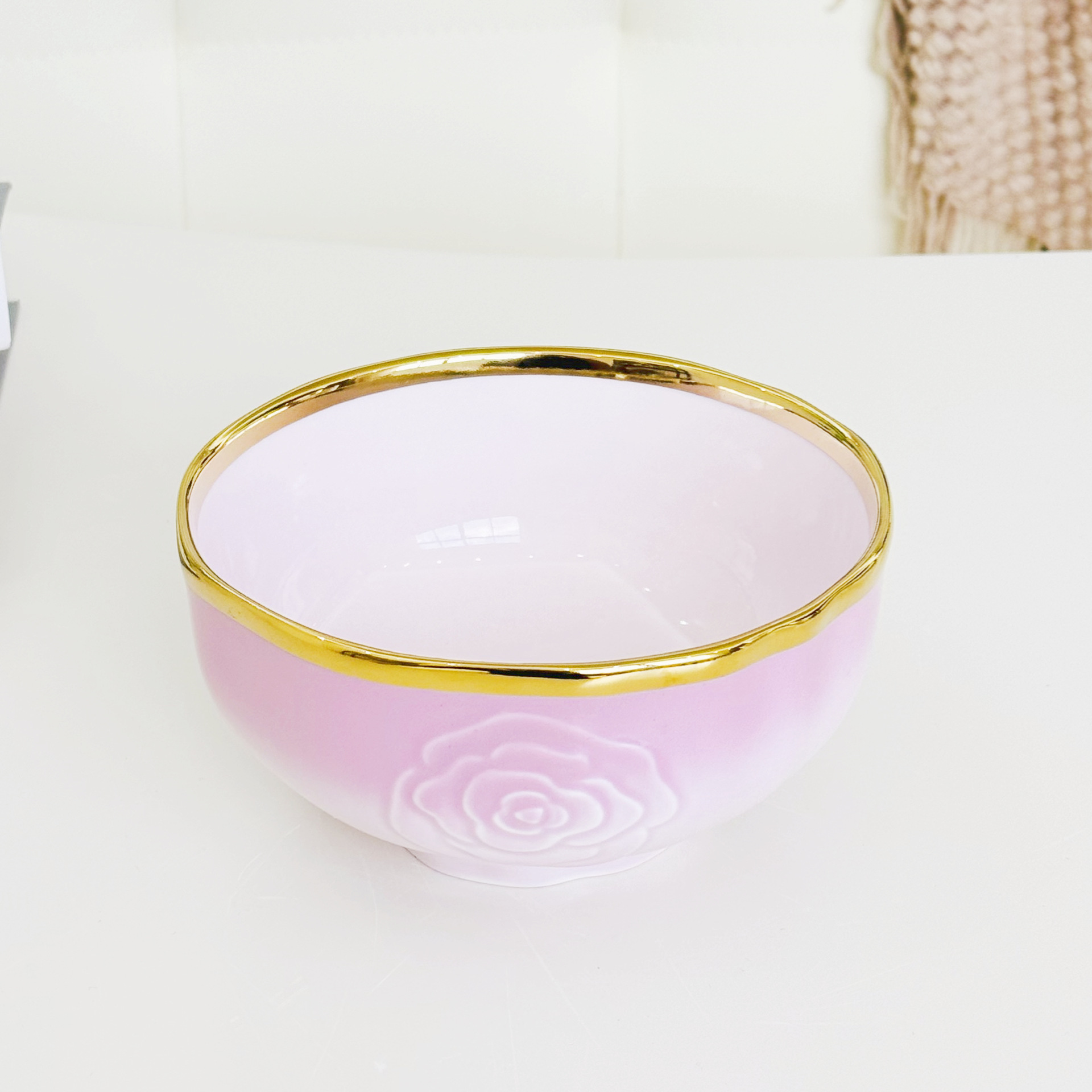 A set of household light luxury and high-end printed bowls, bone China 2024 new style, beautiful ceramic bowls, plates, bowls and tableware pic 27