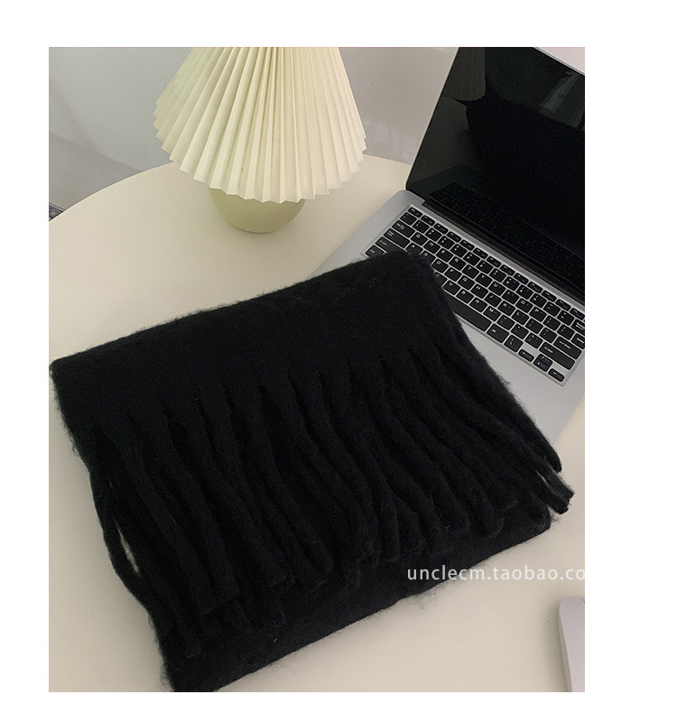 Solid color Korean-style thickened scarf for women 2022 new Korean-style winter scarf for men, versatile shawl scarf in pink pic 26