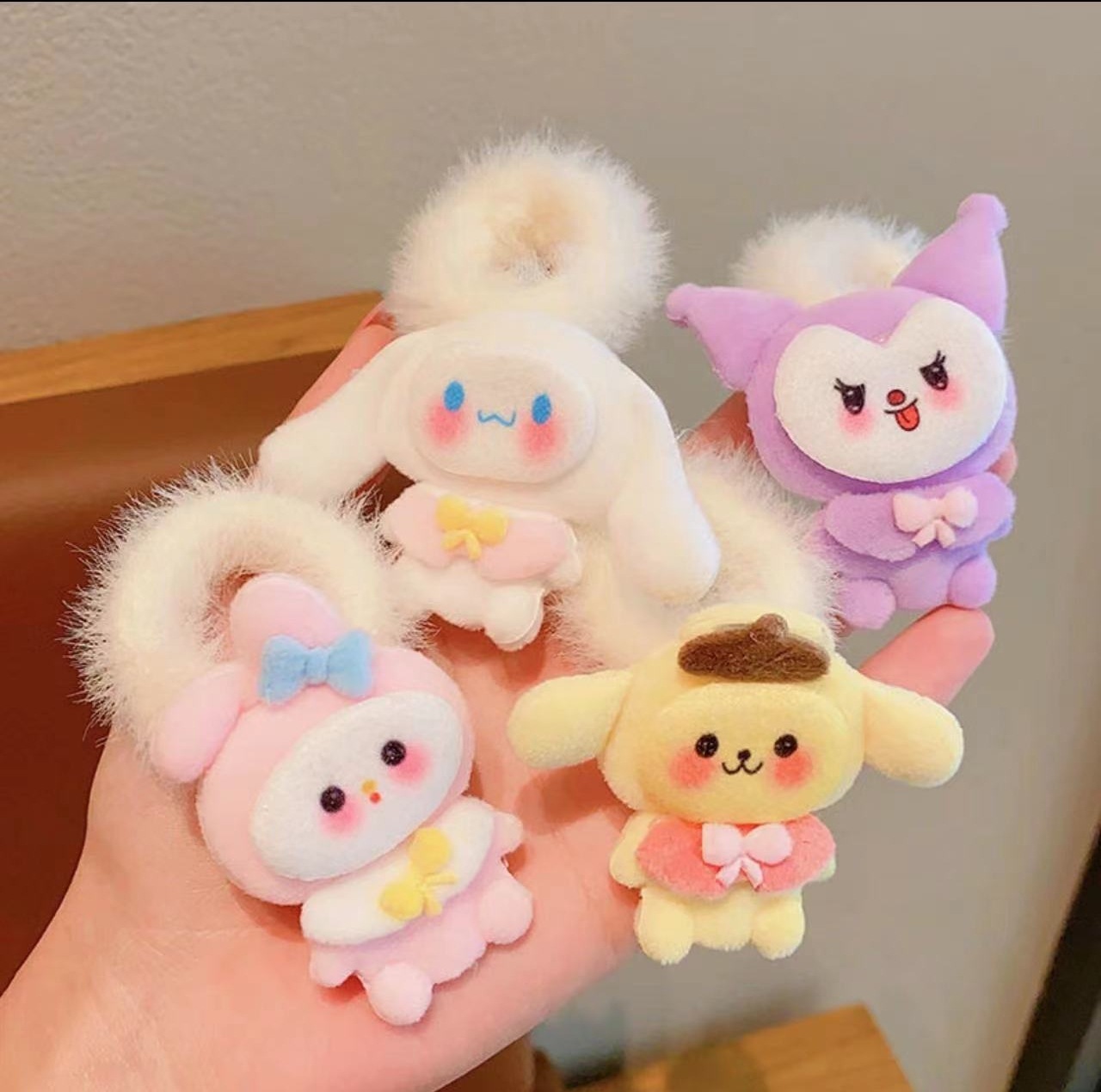 秋冬毛绒卡通发圈甜美可爱宝宝发夹超萌马尾头绳皮筋少女发绳发卡详情21