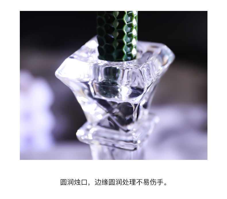 French Nordic-style retro crystal candlestick, glass romantic candlelight dinner, wedding shooting props in INS style pic 14