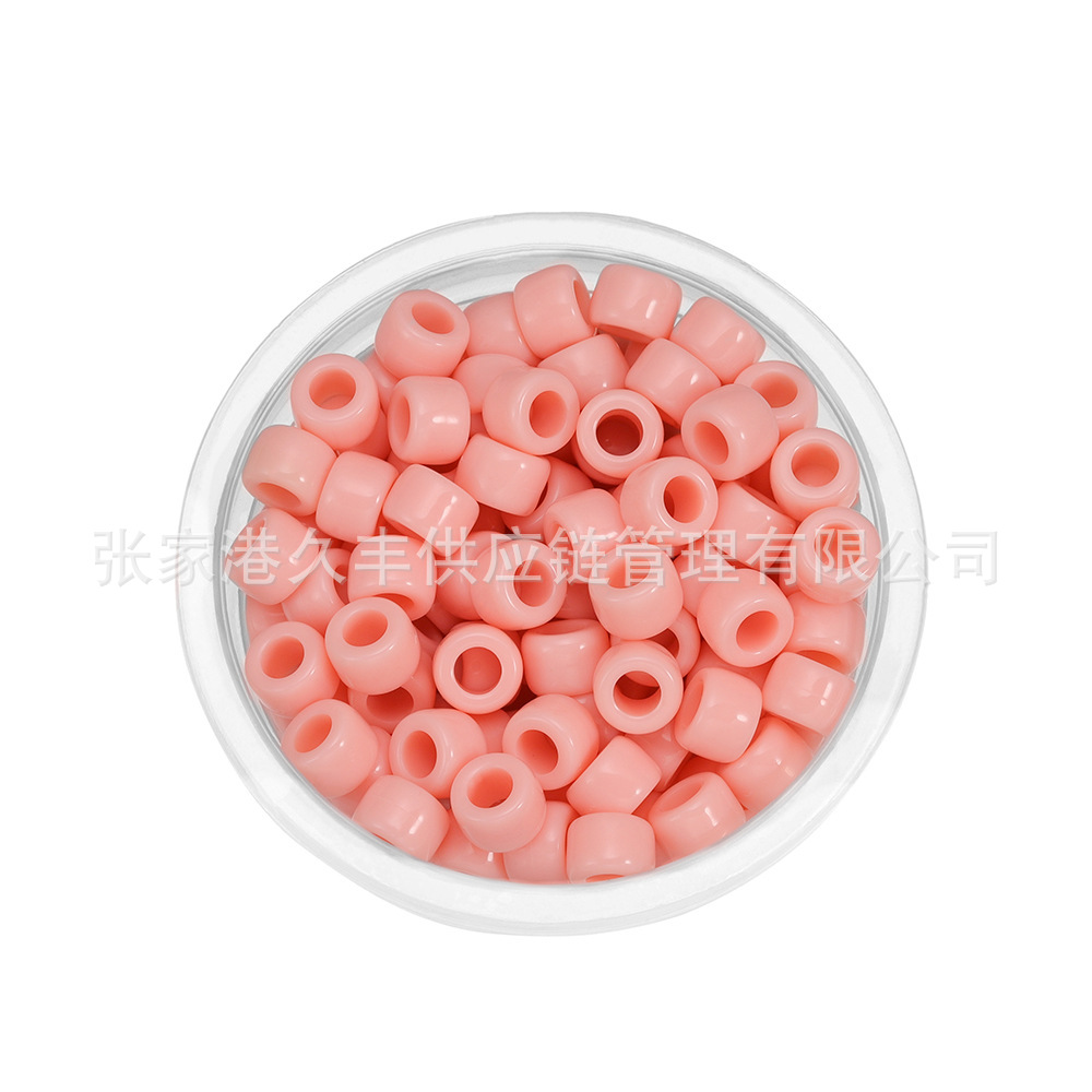 Best-selling pony beads, large-hole beads, colored transparent matte Pony bucket beads, scallion powder plastic DIY dirty braid fake divergent beads pic 14