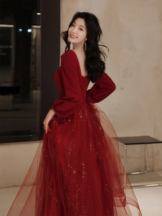 香槟色伴娘服2022年新款秋季仙气姐妹团显瘦晚礼服裙艺考演出礼服详情6