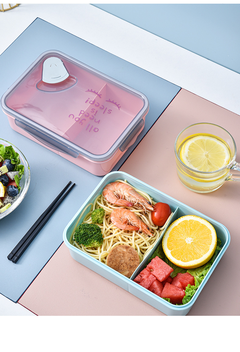 大容量长方形便当盒学生分格午饭盒简约便携保温饭盒可微波炉加热详情18