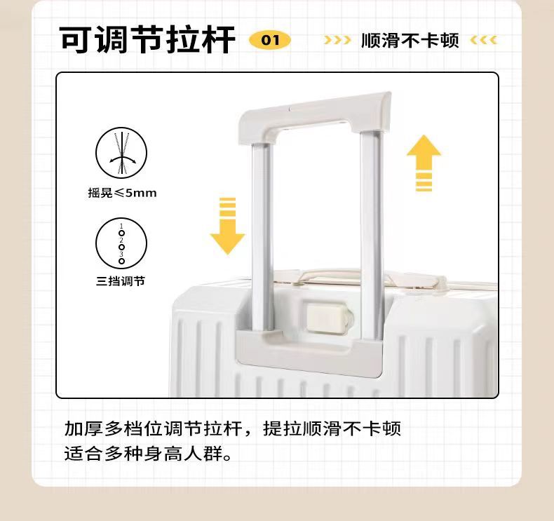 New luggage, swivel wheel handle suitcase, leather case, fashionable travel case for boys and girls, large-capacity password case pic 8