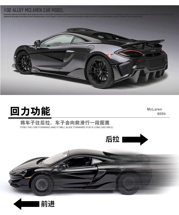 (коробки) имитация 1-32 mclaren 600LT с акустическим светом открывает двери для детских спортивных автомобилей pic 8