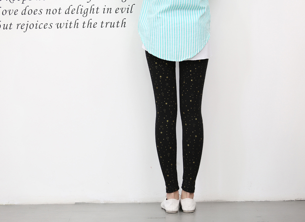 The new basic slimming style from Dongdaemun, South Korea, featuring star-studded nine-inch skinny leggings pic 17