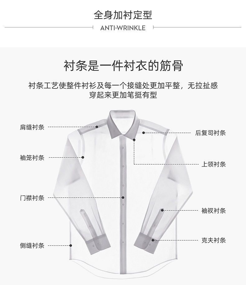 男士衬衫白色工装风男装日常商务休闲三防竹纤维透气舒适衬衫男详情6