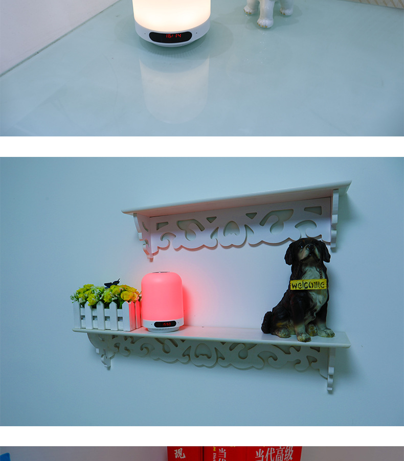 Touch Seven-color smart Bluetooth speaker, night light, alarm clock, TF card insert speaker, bedside lamp, Amazon cross-border factory pic 13