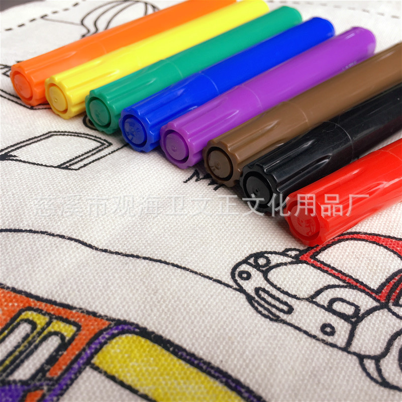 厂家 8色装可洗织物笔 修色用纺织笔水洗涂鸦T恤笔详情7