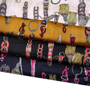 Factory direct sales of new satin chiffon printed fabric and European and American chain pattern shirt fabric in stock for wholesale pic 17