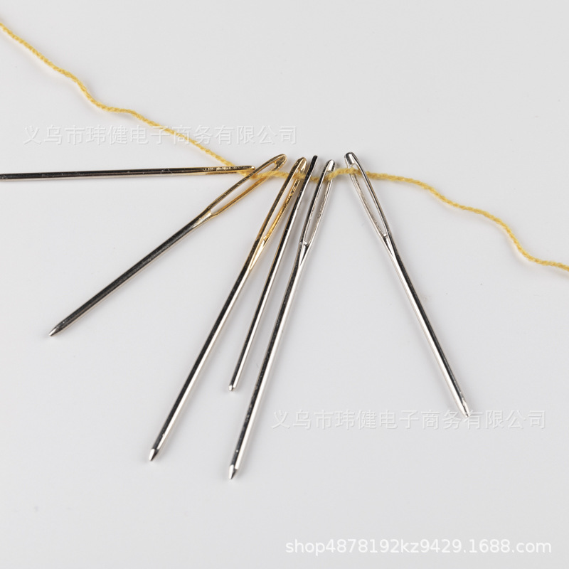 Big-eyed, blunt-tipped needle, ribbon embroidery, round-tipped needle, leather goods sewing, gold-tailed, thick-tipped sewing needle, embroidery needle, hand sewing needle, cross-border pic 9