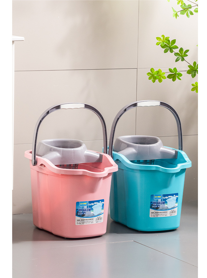Wholesale of household mop buckets, thickened plastic mop buckets, large-capacity mop buckets with wheels, deepened dehydration and cleaning buckets pic 13