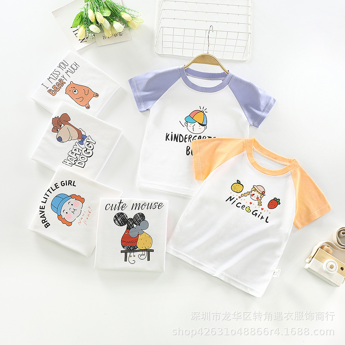 Summer Korean short-sleeved T-shirts for small and medium-sized children are being cleared out for export to Southeast Asia pic 19