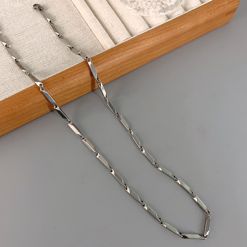 不掉色钛钢项链男潮小众设计高级感男士锁骨链个性街拍学生颈链潮详情45