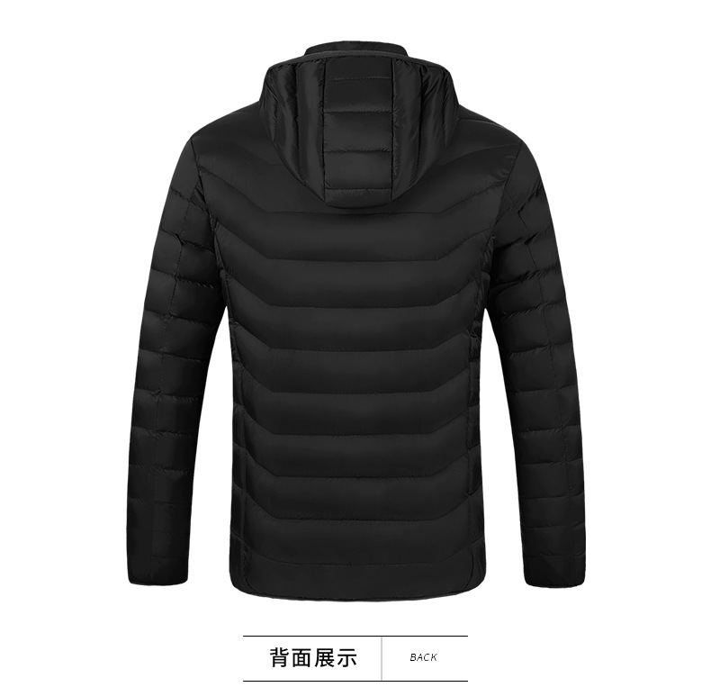 厂家直销USB智能双控发热服男女冬季连帽薄款棉衣碳纤维加热外套详情20