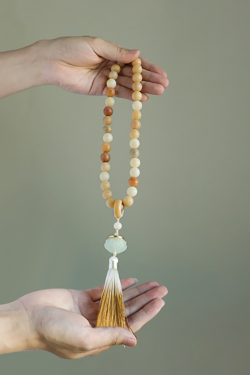 国潮手持菩提莲花串珠双圈手链男女款国风文玩佛珠流苏手串手饰批发详情38