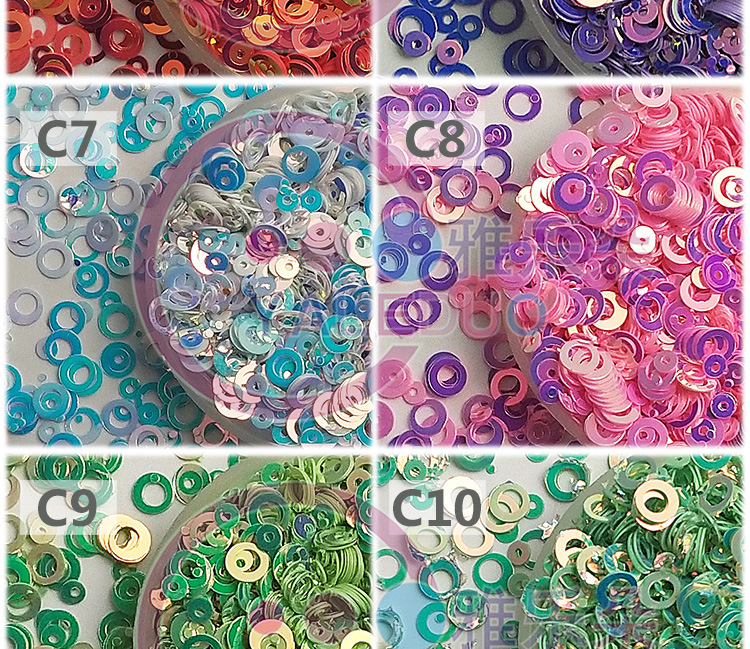 Golden Light 5mm mother-and-child circle PVC sequined luggage, nail art notebook, interlayer, cross-border e-commerce crystal filling pic 7