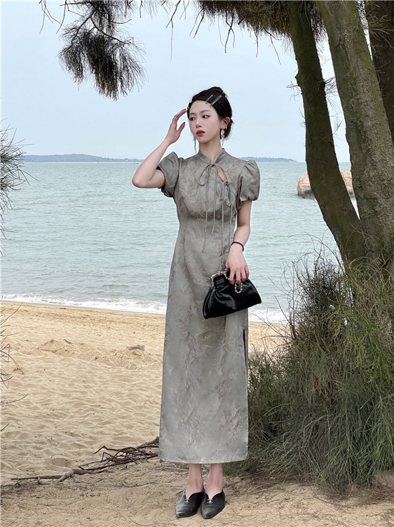 2022新款夏季新中式女装小众设计国风改良旗袍连衣裙详情3