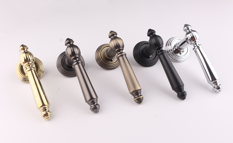 美式金色门锁室内北欧卧室实木PVD房门锁静音磁吸执手亮金分体锁详情17