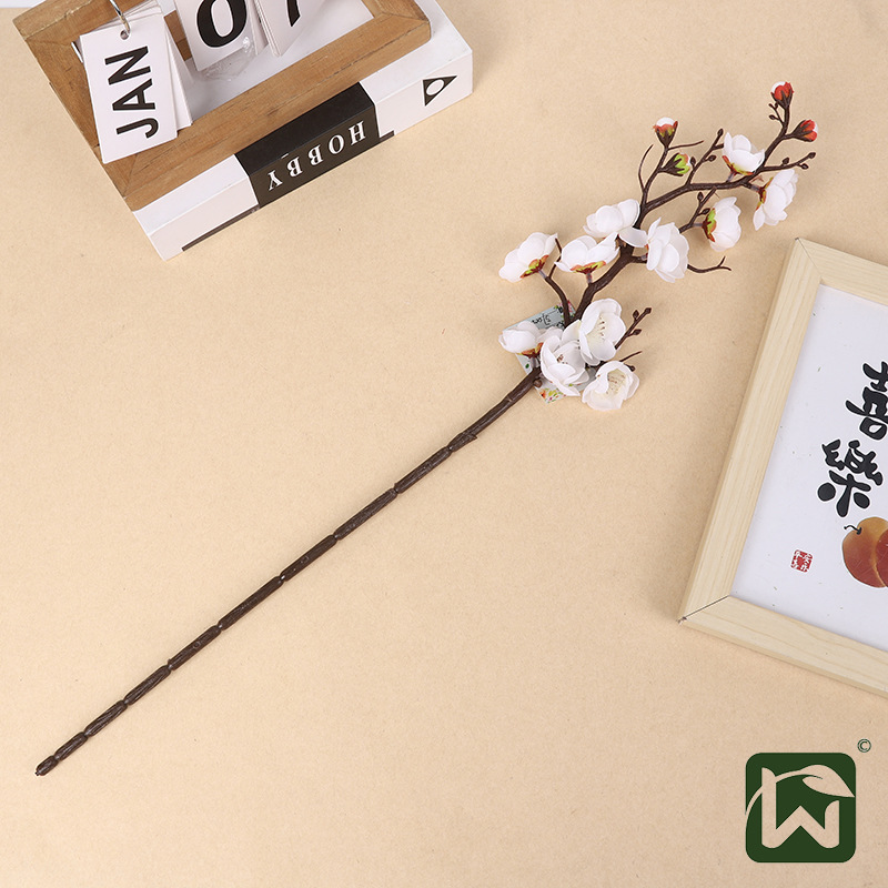 Cross-border single artificial flower, plum blossom branch, winter plum, artificial flower bouquet, Chinese-style home decoration, living room vase and decorative items wholesale pic 18