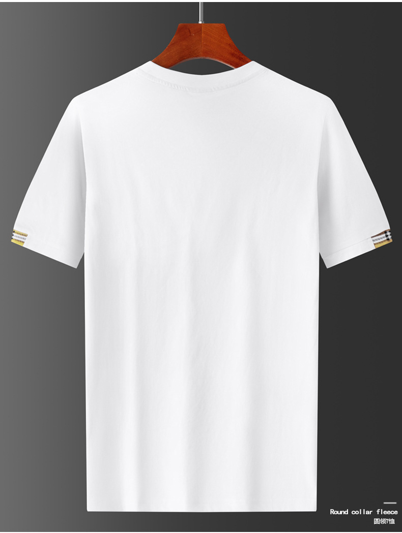 Summer thin short-sleeved T-shirt for men, light luxury and slim fit, ice silk cotton high-end letter printed round-neck T-shirt, trendy top pic 21