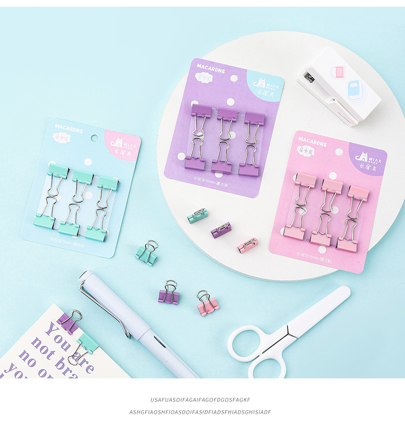 Factory direct supply of 15MM small long-tail clips for effortless storage of office dovetail clips and metal clips for binding receipts and documents pic 12