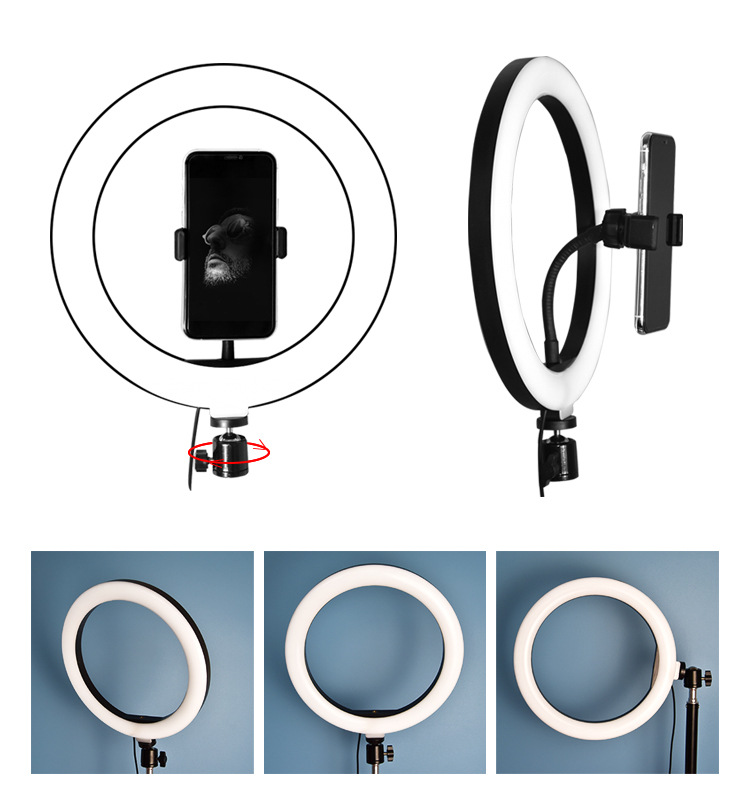 Desktop stand fill light, 10-inch LED ring light, selfie photography desktop phone stand, 26cm beauty light pic 4
