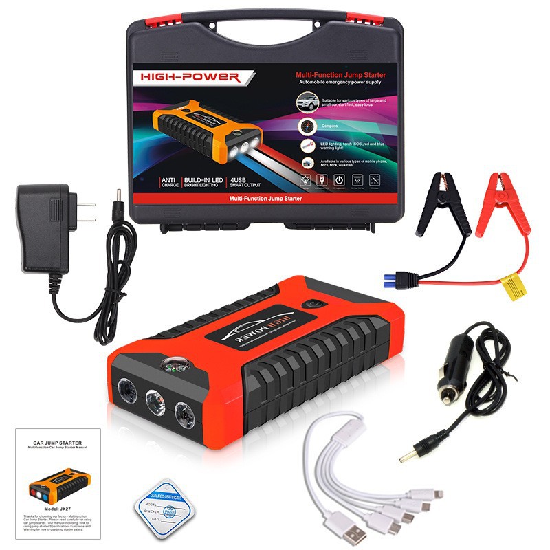 Cross-border car emergency start power supply 12V car start ignition notebook charging power box with SOS light pic 1