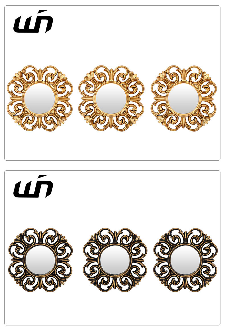 Factory-supplied European and American style background decorative flower-shaped fashionable and creative living room wall-mounted mirrors pic 11