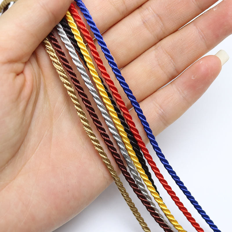 Wanshun band high-density 5mm polyester three-strand rope tassel drawstring pocket bracelet, 3mm colored binding rope, 1-5mm multi-size rope pic 12