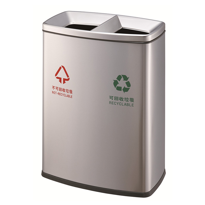 The creative Southern brand GPX-218E stainless steel trash can is a high-end outdoor uncovered classified trash can pic 3