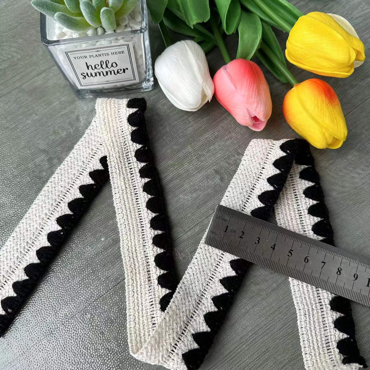 1.5cm3.0cm黑白花边包边条车线贝壳折边服装窗帘衣服服饰辅料详情6