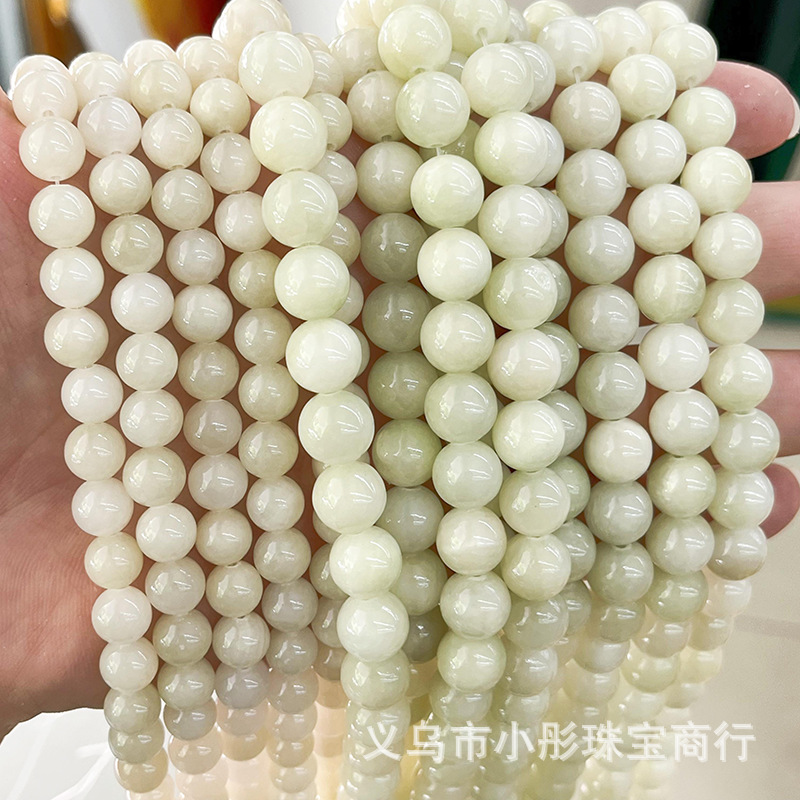 厂家直销天然石海蓝宝色玉髓圆珠散珠手串项链diy饰品配件半成品详情1