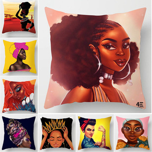 手绘油画复古农村彩绘抱枕抱枕套 定制新款亚马逊家居跨境靠垫套详情8