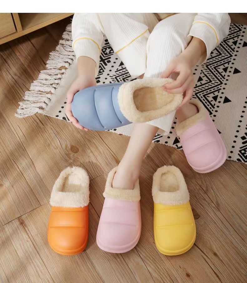 跨境批发现货棉拖鞋女秋冬季家居室内保暖厚底冬天防水毛绒棉鞋男详情22