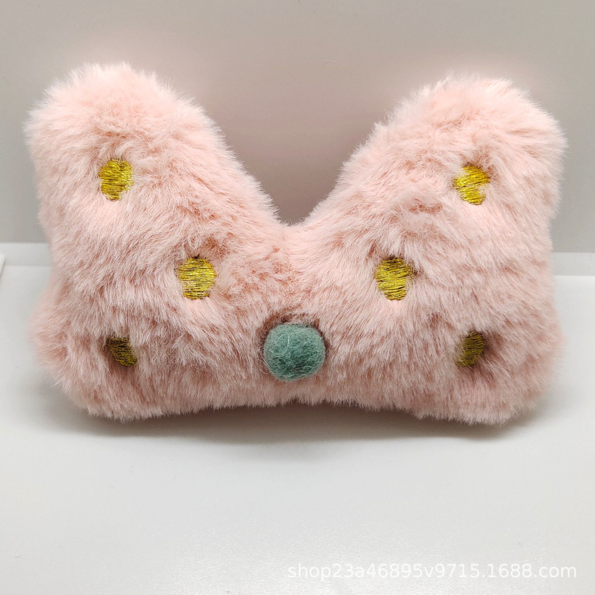 新款毛绒蝴蝶结笑脸公仔 发饰服饰包包帽子配件材料配件辅料详情5