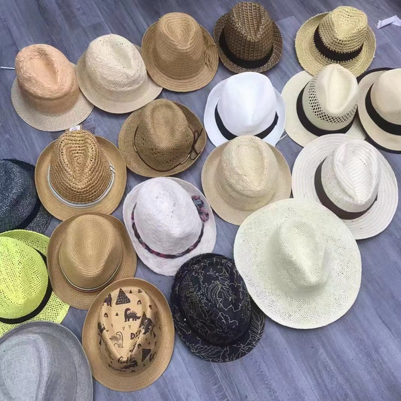 夏凉帽地摊景点热卖遮阳防晒大帽檐波浪草帽男女沙滩太阳帽10元详情21