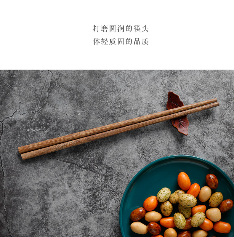 Japanese-style household wooden chicken wing chopsticks, unpainted and unwaxed tableware, solid wood family serving chopsticks, quick chopsticks, 10 pairs in wholesale pic 10