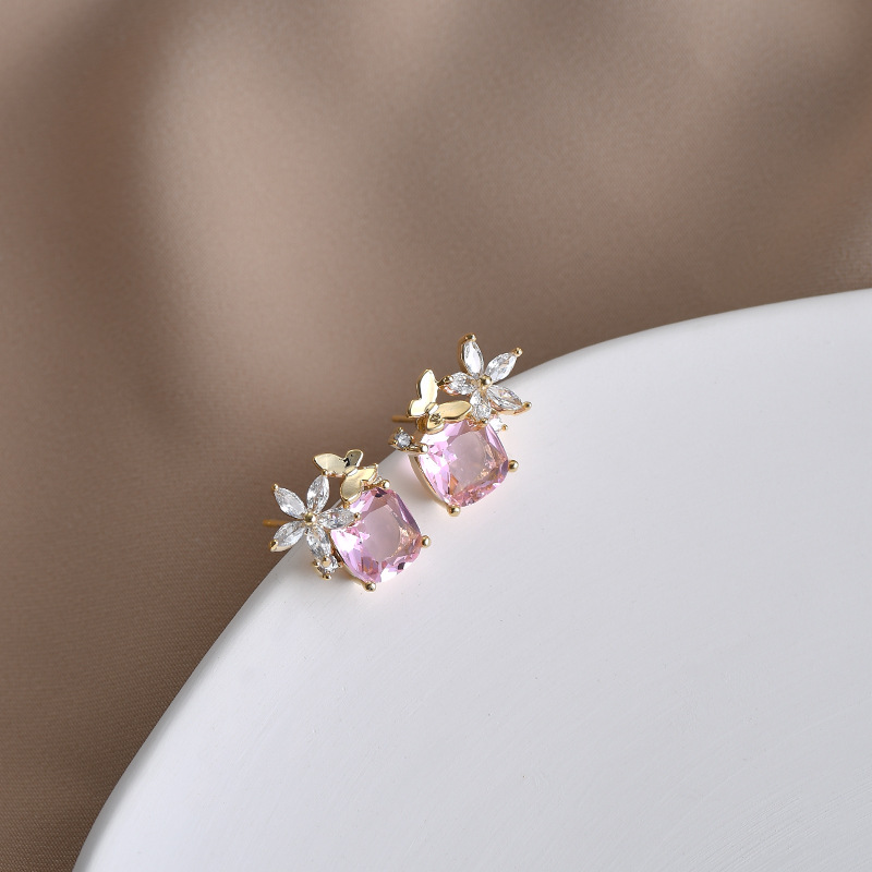 韩版时尚气质耳钉女S925银针小众设计感蝴蝶耳饰超仙甜美耳坠批发详情11